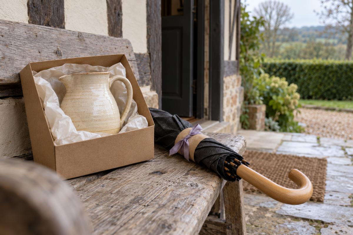 Une tasse et un pichet en grès pour offrir un cadeau normand artisanal et utile
