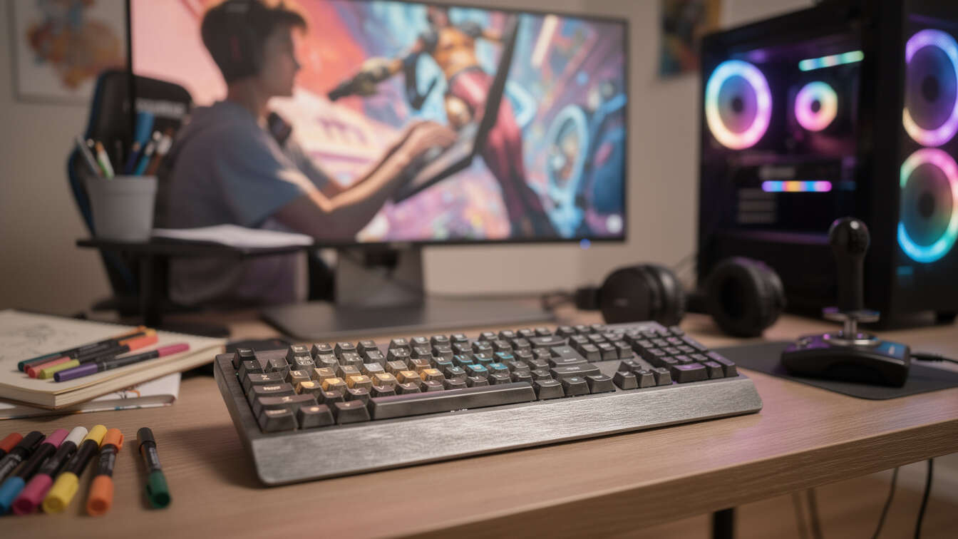 découvrez le clavier mécanique rétro, le cadeau parfait pour les gamers créatifs alliant style vintage et performance optimale.