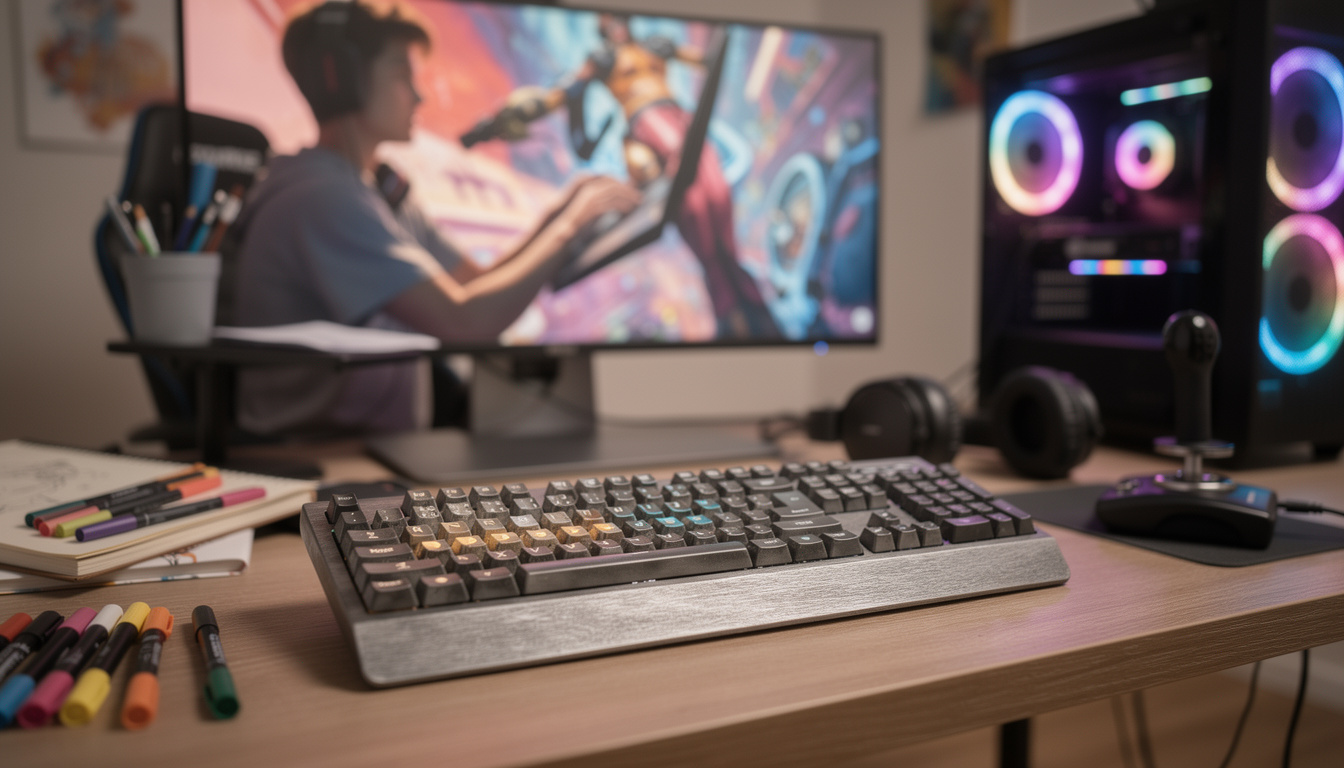 découvrez le clavier mécanique rétro, le cadeau parfait pour les gamers créatifs alliant style vintage et performance optimale.