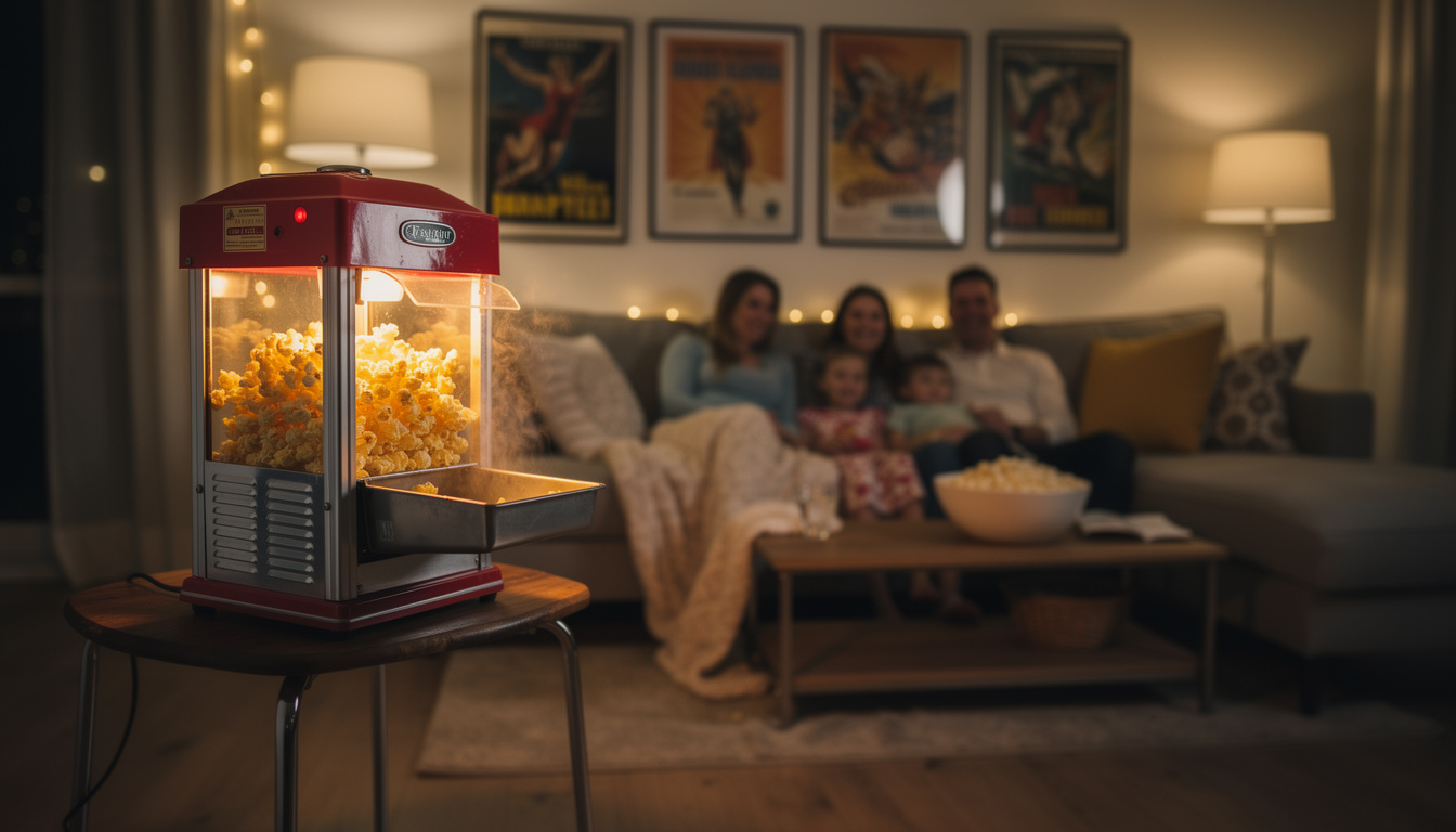 offrez la machine à popcorn maison, le cadeau parfait pour les cinéphiles qui aiment partager des moments cosy et gourmands devant leurs films préférés.