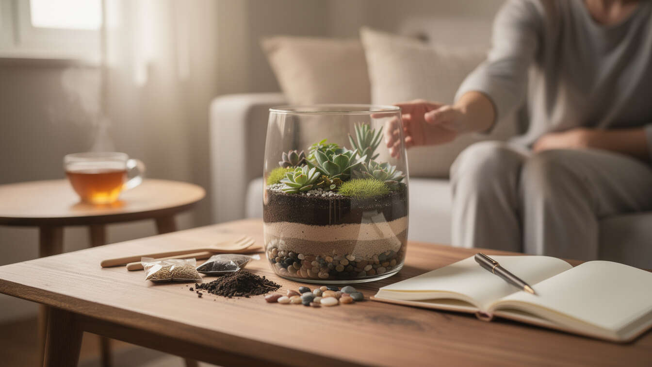découvrez un kit terrarium, le cadeau zen parfait pour apporter sérénité et nature à votre intérieur.