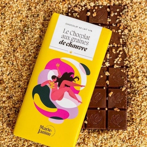 Tablette de chocolat aux graines de chanvre